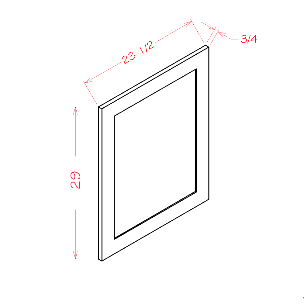 Edgeline White Base Decorative End Panel - 23-1/2"W x 29"H x 3/4"D