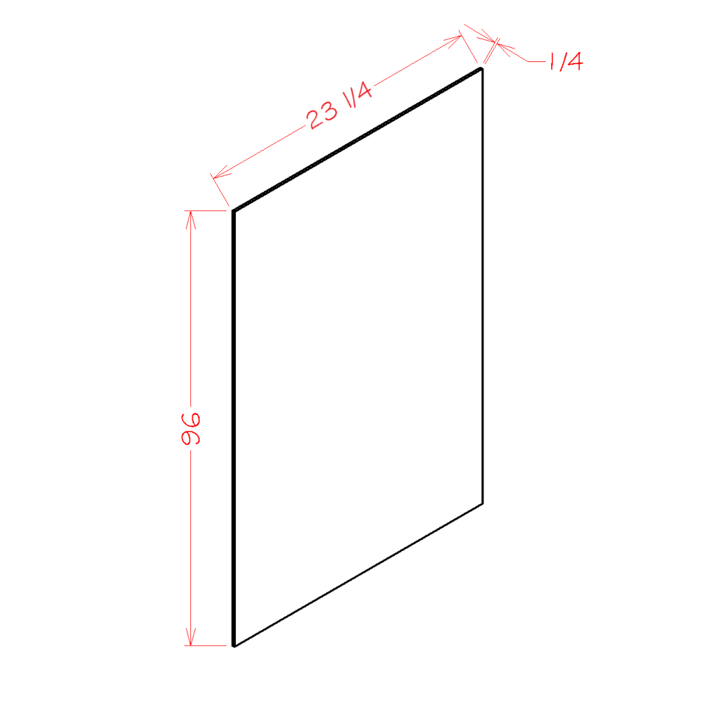 Shaker Grey Tall Skin Panel - 23-1/4"W x 96"H x 1/4"D