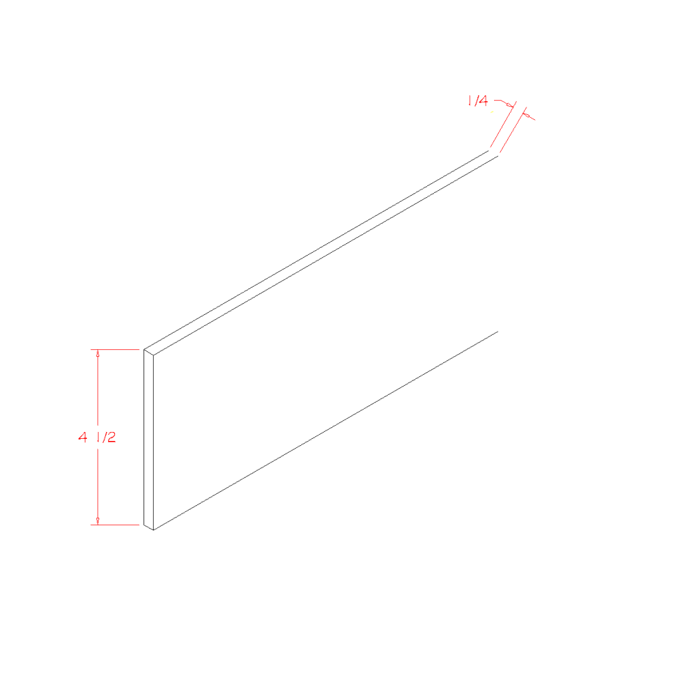 Shaker Cinder Toe Kick Cover - 96"W x 4-1/2"H x 1/4"D