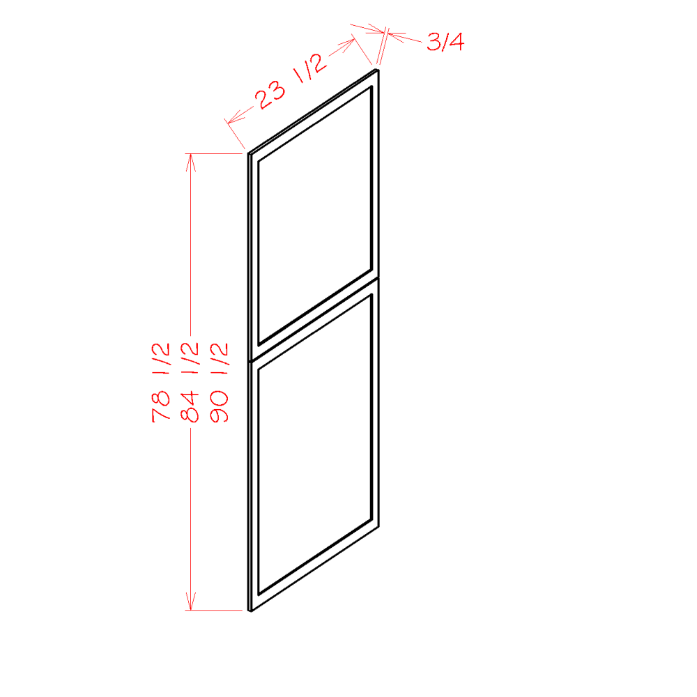 Shaker White Tall Decorative End Panel - 23-1/2"W x 90-1/2"H x 3/4"D (Overall Dimension)