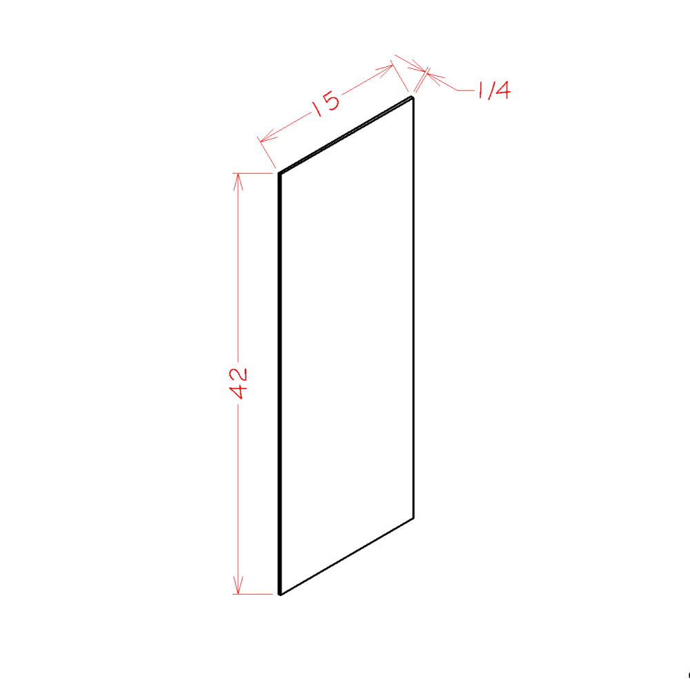 Shaker Grey Wall Skin Panel - 15"W x 42"H x 1/4"D