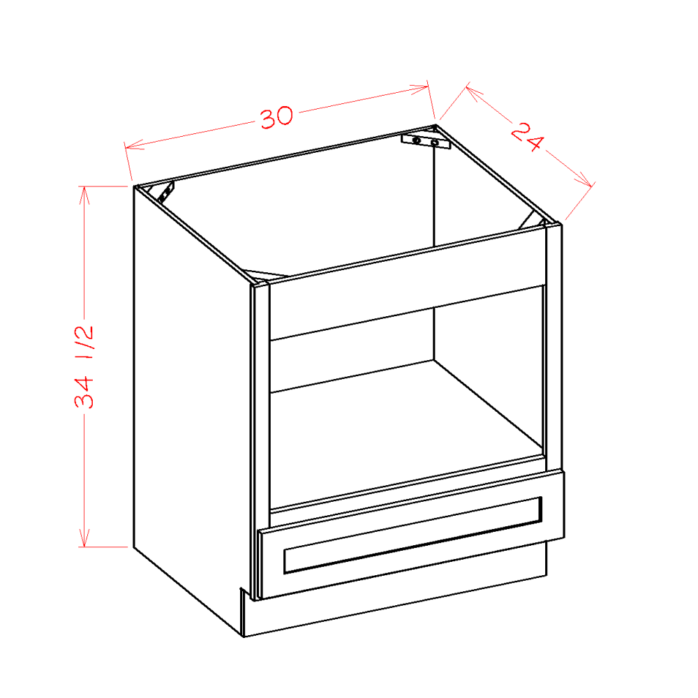 Shaker Black Base Cabinet - 30"W x 34-1/2"H x 24"D -1DR