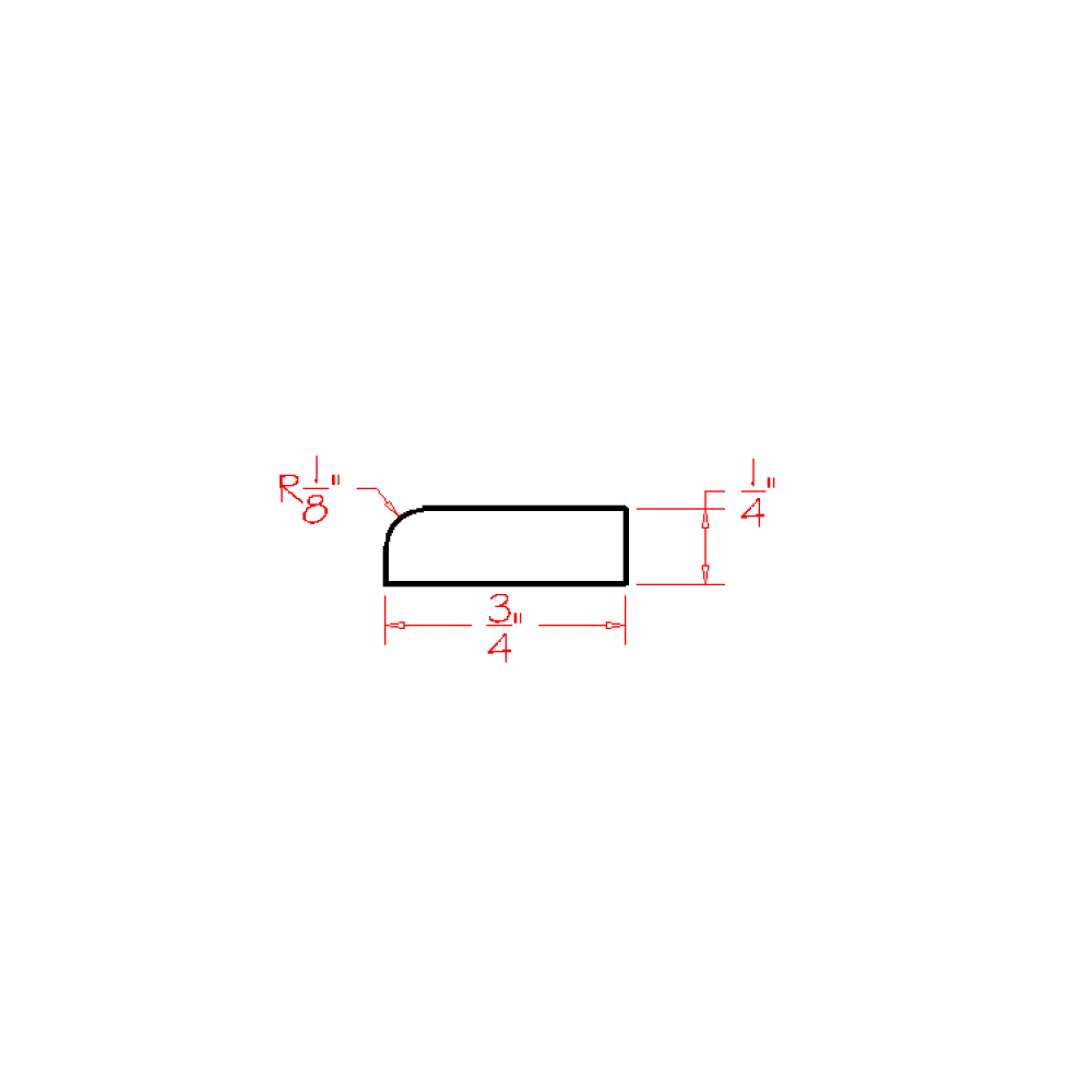 Shaker Cinder Scribe Moulding - 96"W x 3/4"H x 1/4"D